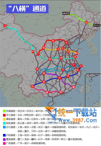 中國高鐵八縱八橫圖